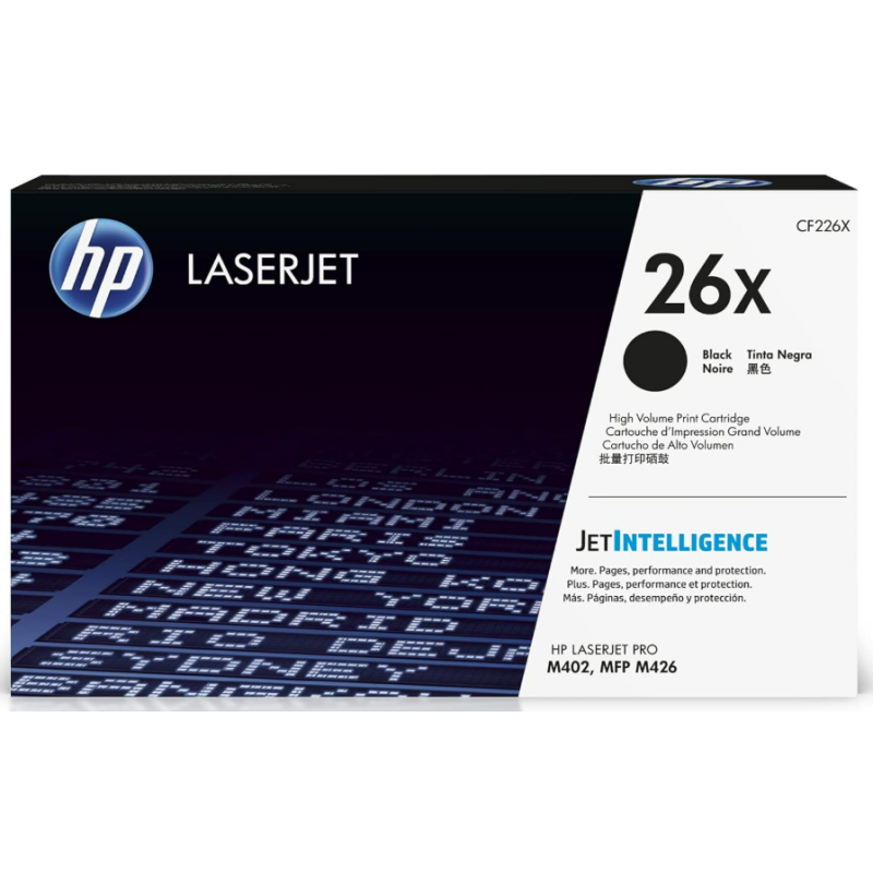 HP 26X Black High-yield Toner Cartridge | Works with HP LaserJet Pro M402 Series, HP LaserJet Pro MFP M426 Series | CF226X