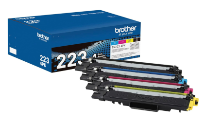 Brother Genuine Standard-Yield Toner Cartridge Four Pack TN223 4PK - includes one cartridge each of Black, Cyan, Magenta & Yellow Toner, Standard Yield, Model: TN2234PK