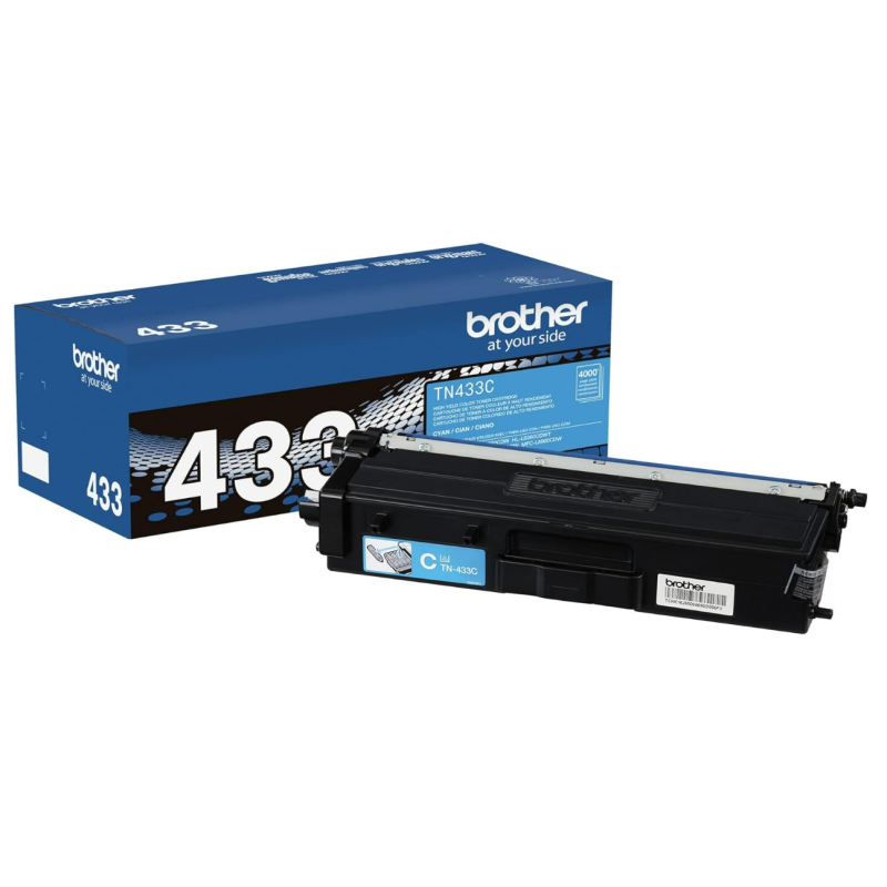 Brother Genuine TN433BK High Yield Toner-Retail Packaging , Black, 1 Size