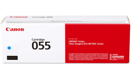 Canon Genuine 055 Cyan Toner Cartridge Compatible with LBP664Cdw, MF741Cdw, MF743Cdw, MF745Cdw, MF746Cdw