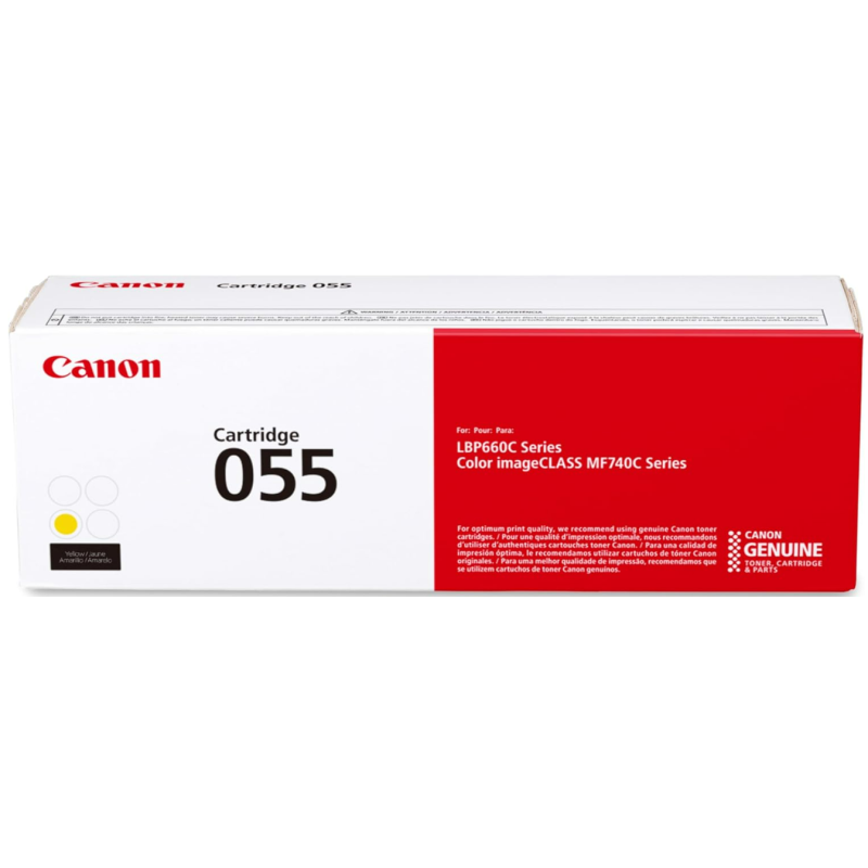 Canon Genuine 055 Yellow Toner Cartridge Compatible with LBP664Cdw, MF741Cdw, MF743Cdw, MF745Cdw, MF746Cdw
