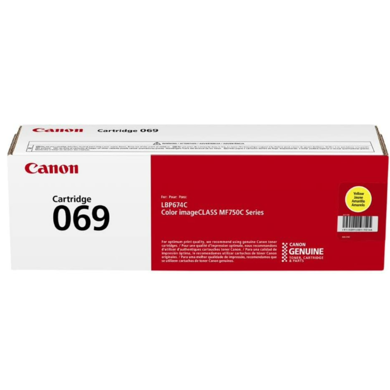 Canon Genuine 069 Yellow Toner Cartridge Compatible with MF753Cdw, MF751Cdw, LBP674Cdw