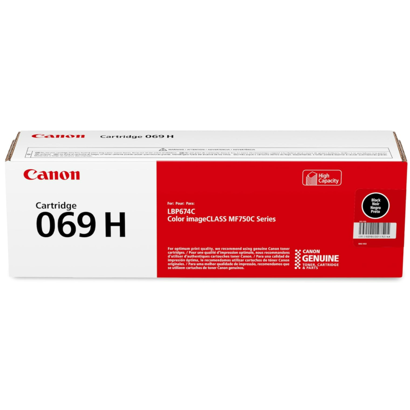 Canon Genuine 069H Black Toner Cartridge High Capacity Compatible with MF753Cdw, MF751Cdw, LBP674Cdw