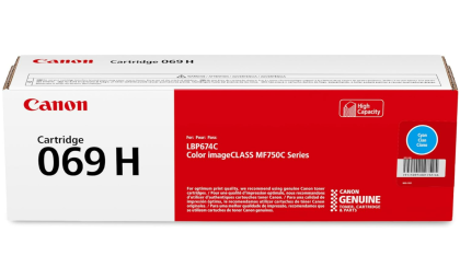 Canon Genuine 069H Cyan Toner Cartridge High Capacity Compatible with MF753Cdw, MF751Cdw, LBP674Cdw