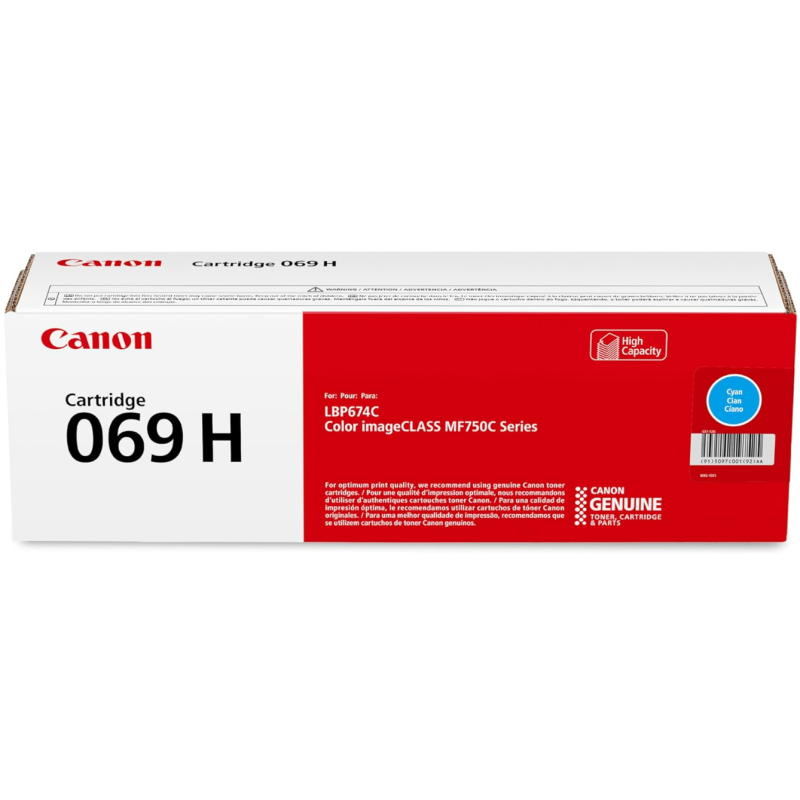 Canon Genuine 069H Cyan Toner Cartridge High Capacity Compatible with MF753Cdw, MF751Cdw, LBP674Cdw
