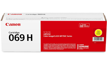 Canon Genuine 069H Yellow Toner Cartridge High Capacity Compatible with MF753Cdw, MF751Cdw, LBP674Cdw