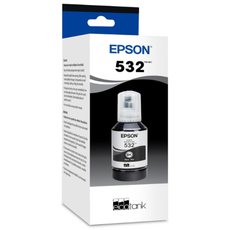 EPSON 532 EcoTank Ink Ultra-high Capacity Bottle Black (T532120-S) Works with EcoTank ET-M2170, ST-M3000, ET-M3170, ST-M1000, ET-M1170