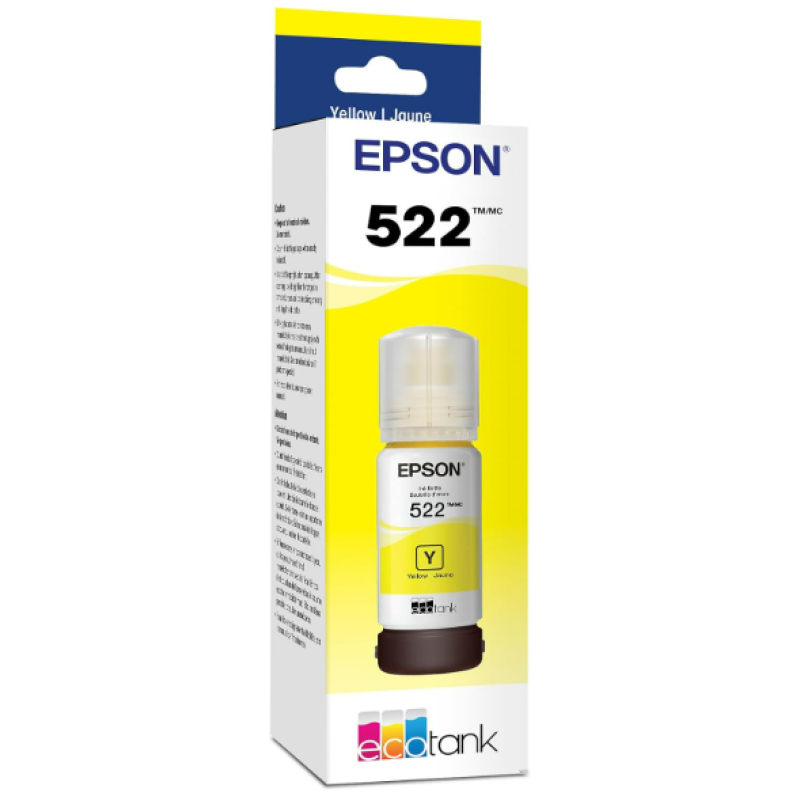 Epson 522 EcoTank Ink Ultra-high Capacity Bottle Yellow (T522420-S) Works with EcoTank ET-2400, ET-2720, ET-2800, ET-2803, ET-2840, ET-4700, ET-4800, ET-4810