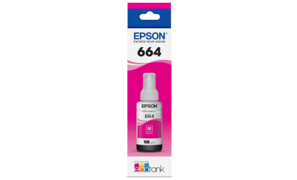 Epson 664 EcoTank Ink Ultra-high Capacity Bottle Magenta (T664320-S) Works with EcoTank ET-2500, ET-2550, ET-4500, ET-4550, ET-2600, ET-2650, ET-3600, ET-16500