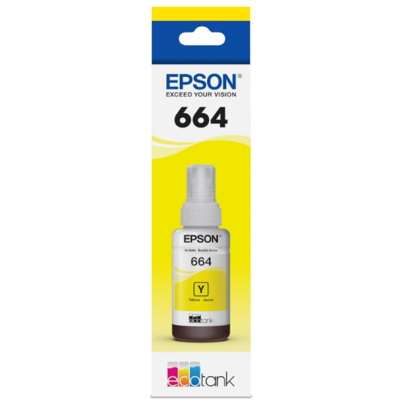 Epson 664 EcoTank Ink Ultra-high Capacity Bottle Yellow (T664420-S) Works with EcoTank ET-2500, ET-2550, ET-4500, ET-4550, ET-2600, ET-2650, ET-3600, ET-16500