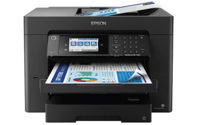 Epson Workforce Pro WF-7840 Wireless All-in-One Wide-Format Printer with Auto 2-Sided Print up to 13" x 19", Copy, Scan and Fax, 50-Page ADF, 500-sheet Paper Capacity, 4.3" Screen,Black