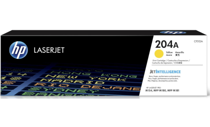 HP 204A Yellow Toner Cartridge | Works with HP Color LaserJet Pro M154 Series, HP Color LaserJet Pro MFP M180, M181 Series | CF512A