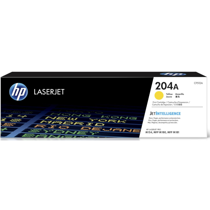 HP 204A Yellow Toner Cartridge | Works with HP Color LaserJet Pro M154 Series, HP Color LaserJet Pro MFP M180, M181 Series | CF512A