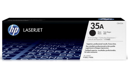 HP 35A Black Toner Cartridge | Works with HP LaserJet P1005, P1006 | CB435A
