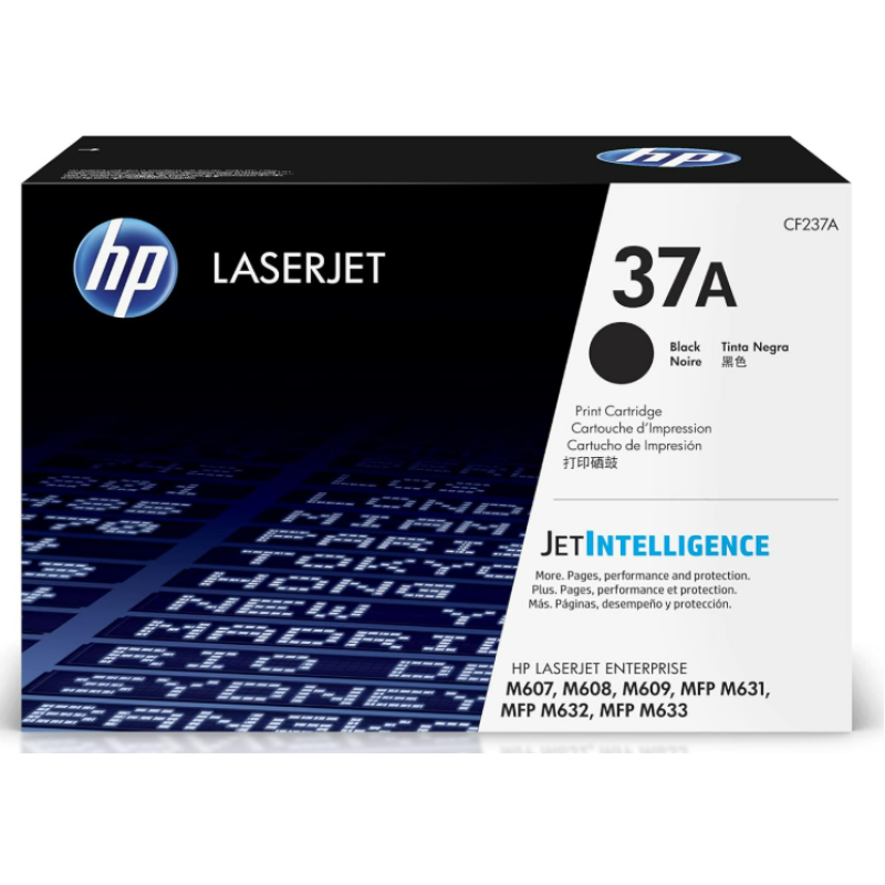 HP 37A Black Toner Cartridge | Works with HP LaserJet Enterprise M607, M608, M609 Series, HP LaserJet Enterprise MFP M631, M632, M633 Series | CF237A