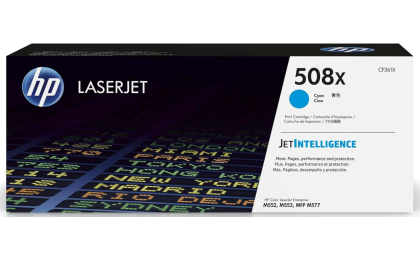 HP 508X Cyan High-yield Toner Cartridge for HP Printers | Works with Color LaserJet Enterprise M552, M553 Series; Color LaserJet Enterprise MFP M577 Series | CF361X