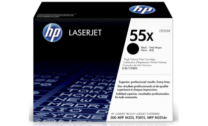 HP 55X Black High-yield Toner Cartridge for HP Printers | Works with Printer Series: LaserJet Enterprise 500 MFP M525, P3015, LaserJet Pro MFP M521 | CE255X