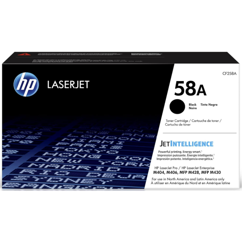 HP 58A Black Toner Cartridge | Works with HP LaserJet Enterprise M406 Series, MFP M430 Series, Pro M404 Series, M428 Series | CF258A