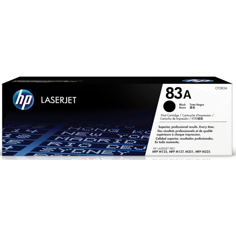 HP 83A Black Toner Cartridge | Works with HP LaserJet Pro M201, HP LaserJet Pro MFP M125, M127, M225 Series | CF283A