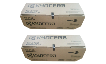 Kyocera 1T02T90US0 Model TK-3162 Black Toner Kit, Compatible with ECOSYS P3045dn Monochrome Laser Printer, Up to 12500 Pages Yield (Pack of 2)