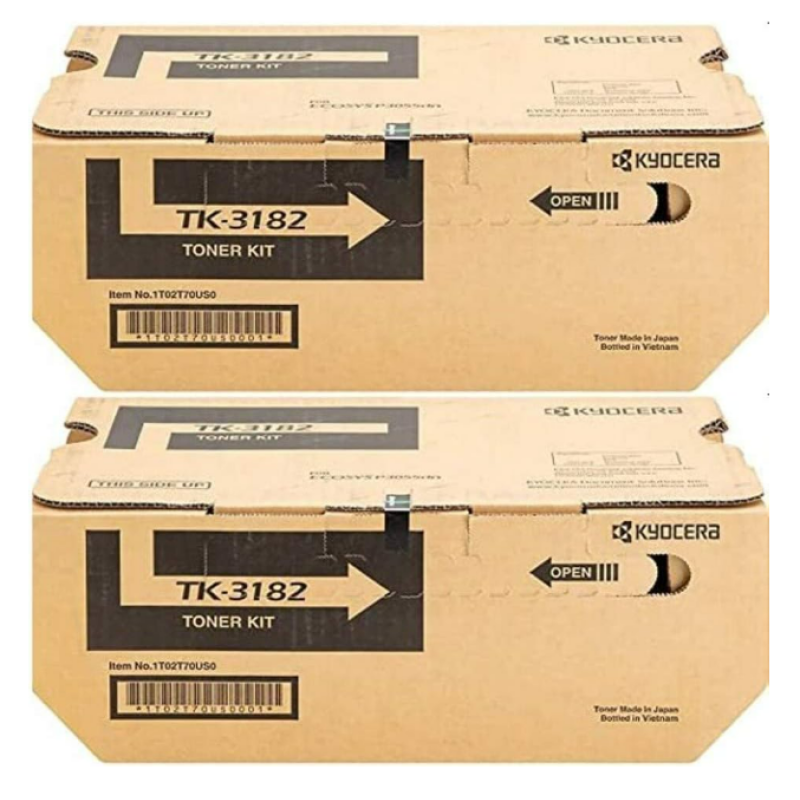 Kyocera TK-3182 (TK3182) Black Toner Cartridge 2-Pack for P3055dn